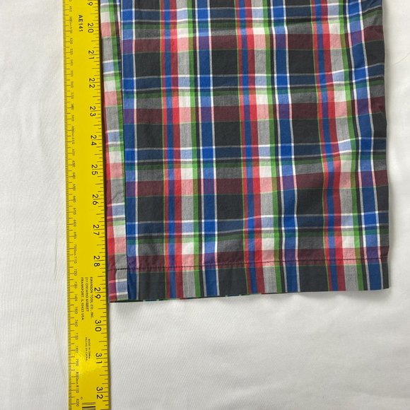 Hugo Boss Pajama Pants Mens‎ Medium Plaid Blue Red 100% Cotton Lightweight - Picture 9 of 13